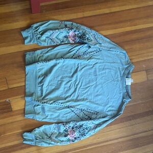 Knox Rose Teal Textured Top